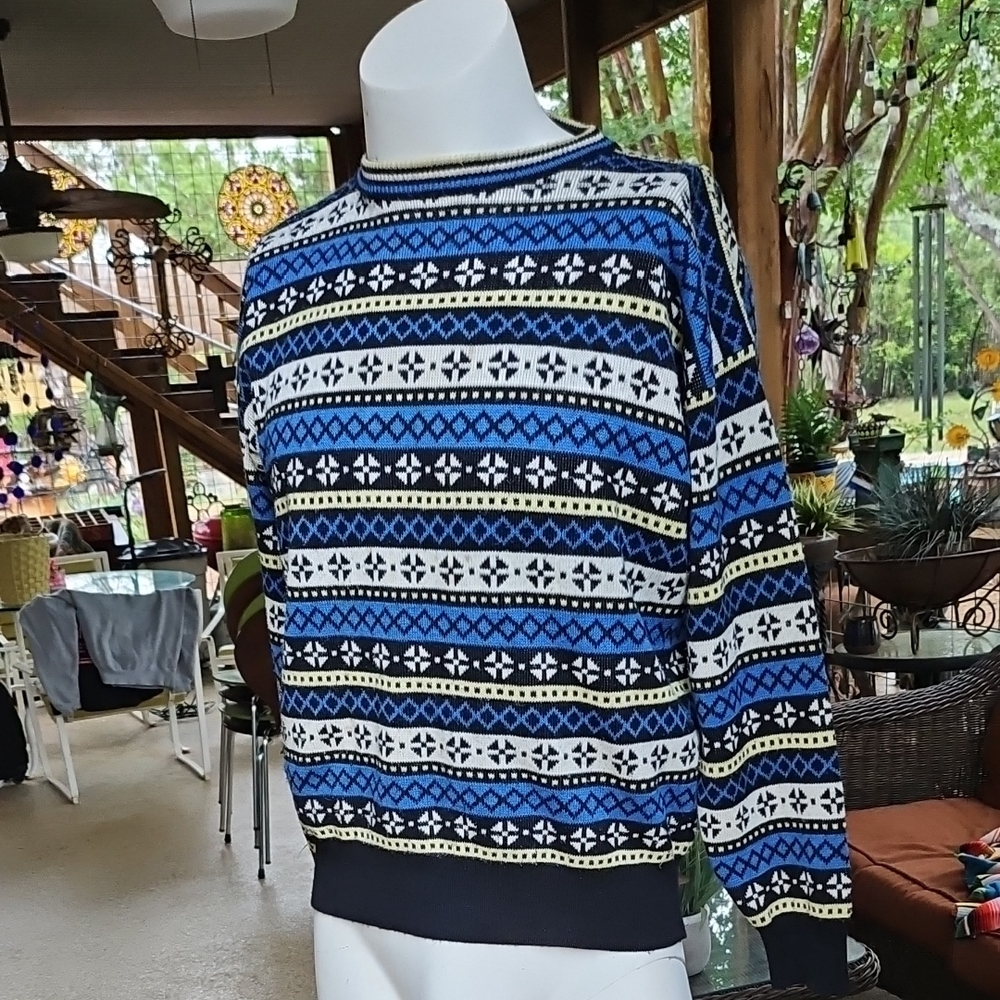 Vintage Wool Acrylic Knit Sweater BEAU MONDE casuals Size L